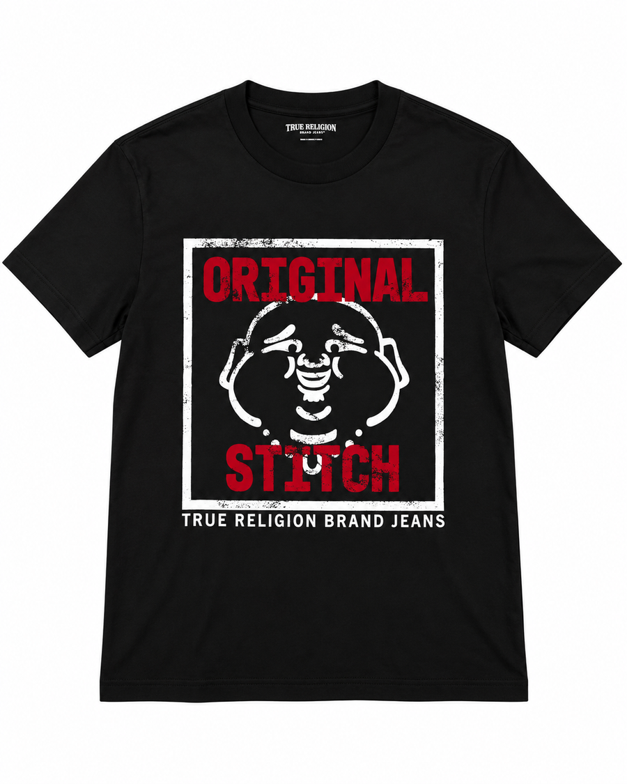 Polera True Religion Original Stitch negra, vista frontal