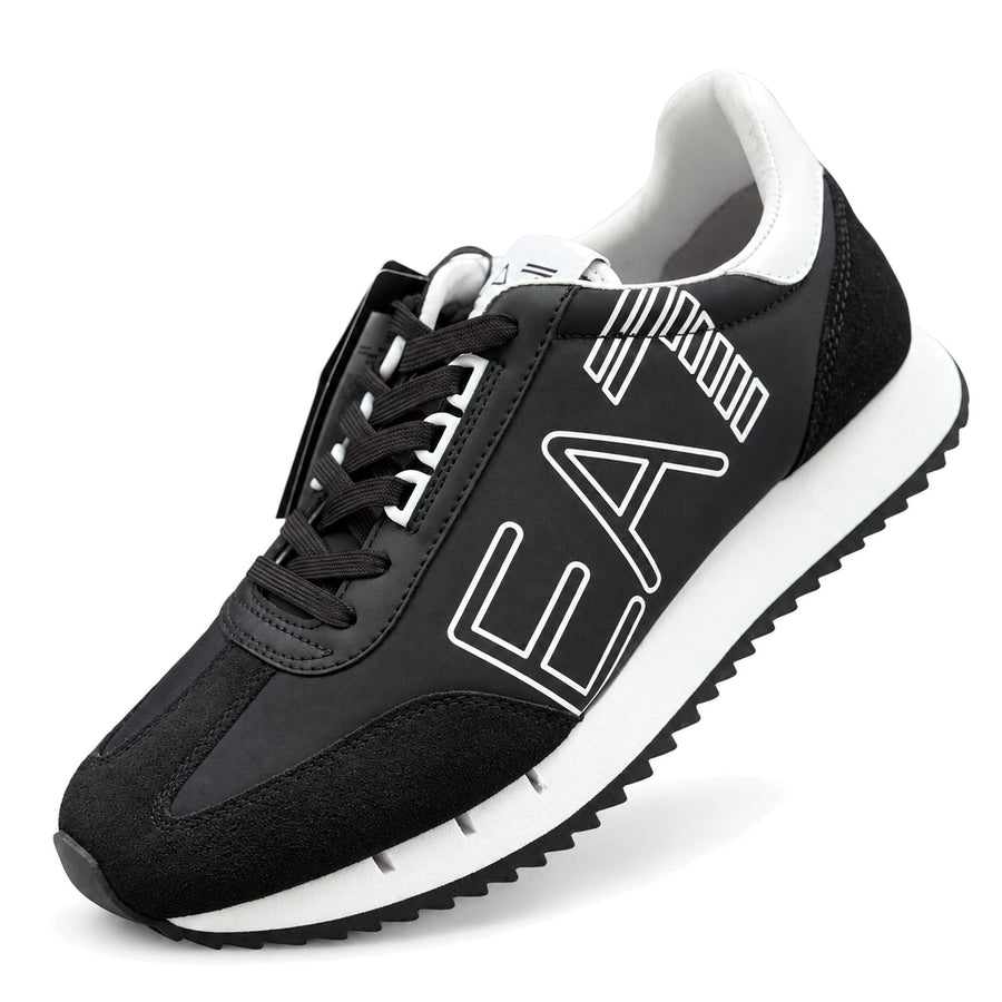 Zapatillas EA7 negras con logo lateral, vista lateral