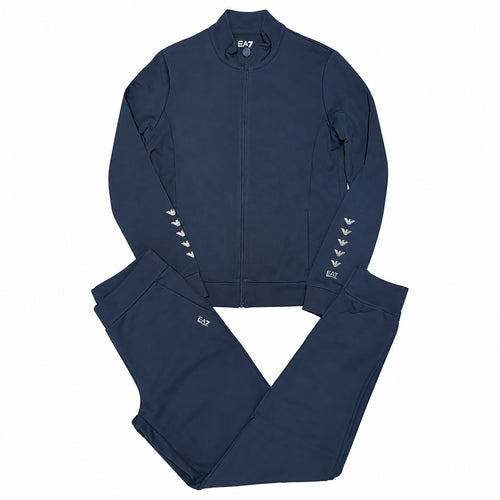 Conjunto EA7 azul marino con águilas en las mangas — vista frontal