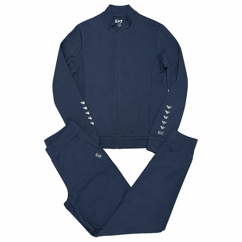 Conjunto EA7 azul marino con águilas en las mangas — vista frontal