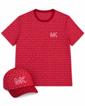 Conjunto Michael Kors rojo de polera y gorro, vista frontal