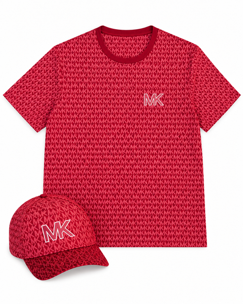 Conjunto Michael Kors rojo de polera y gorro, vista frontal