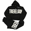 Conjunto True Religion negro con letras blancas — vista frontal