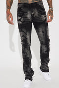 Jeans Fashion Nova negro efecto lavado para hombre, vista frontal