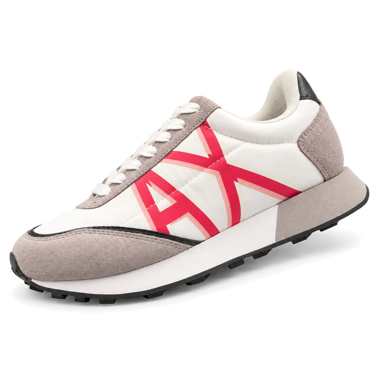 Zapatillas Armani Exchange blancas bajas con rosado, vista lateral