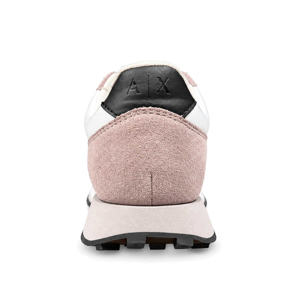 Zapatillas Armani Exchange blancas bajas con rosado, vista posterior
