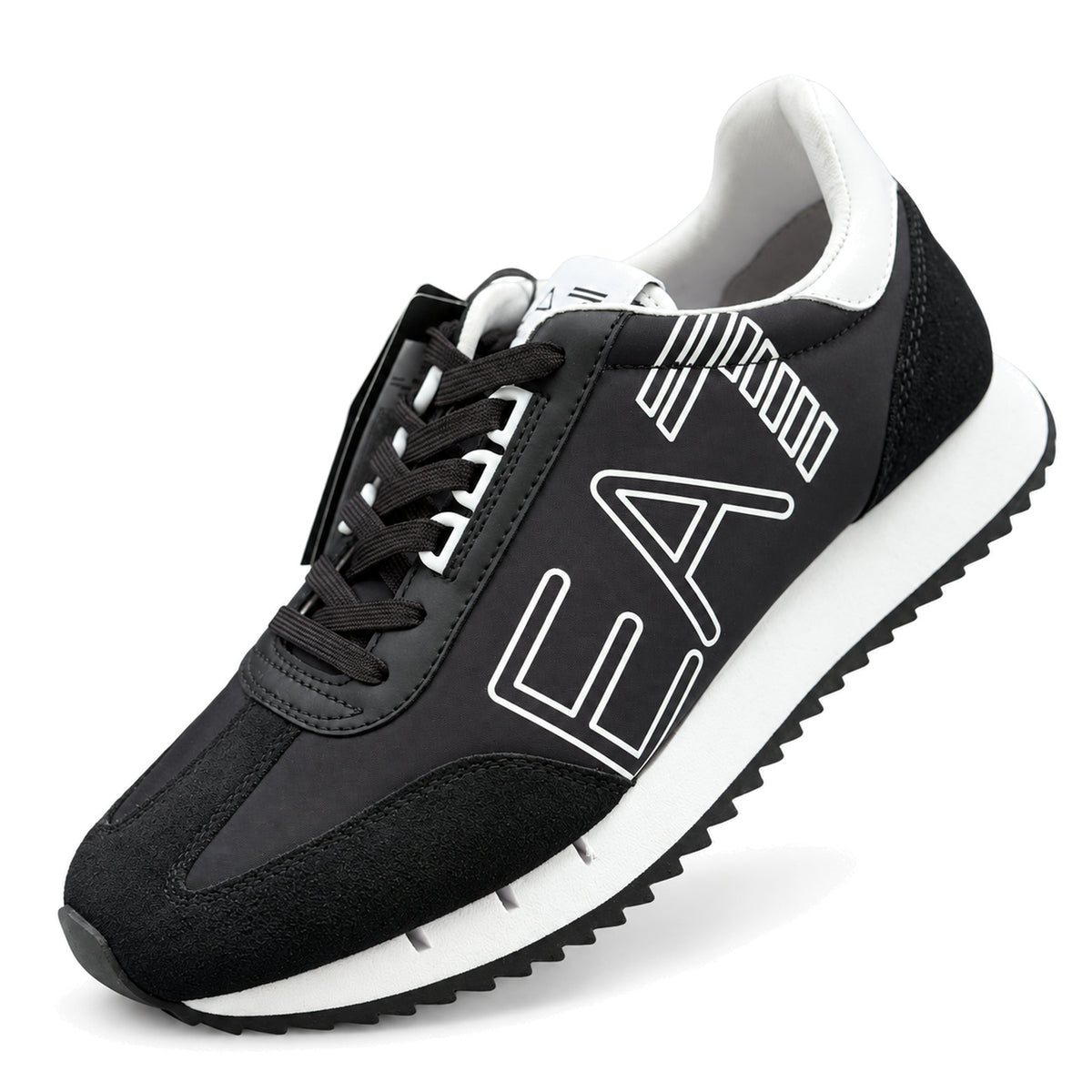 Zapatillas EA7 negras con logo lateral, vista lateral