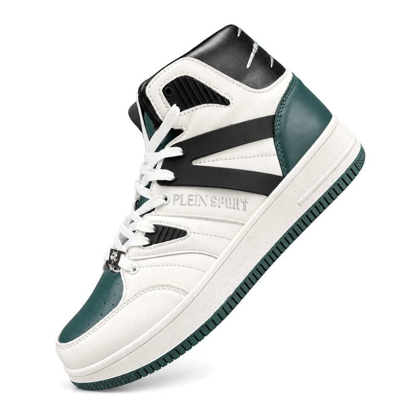 Zapatillas Philipp Plein blancas con verde, vista lateral