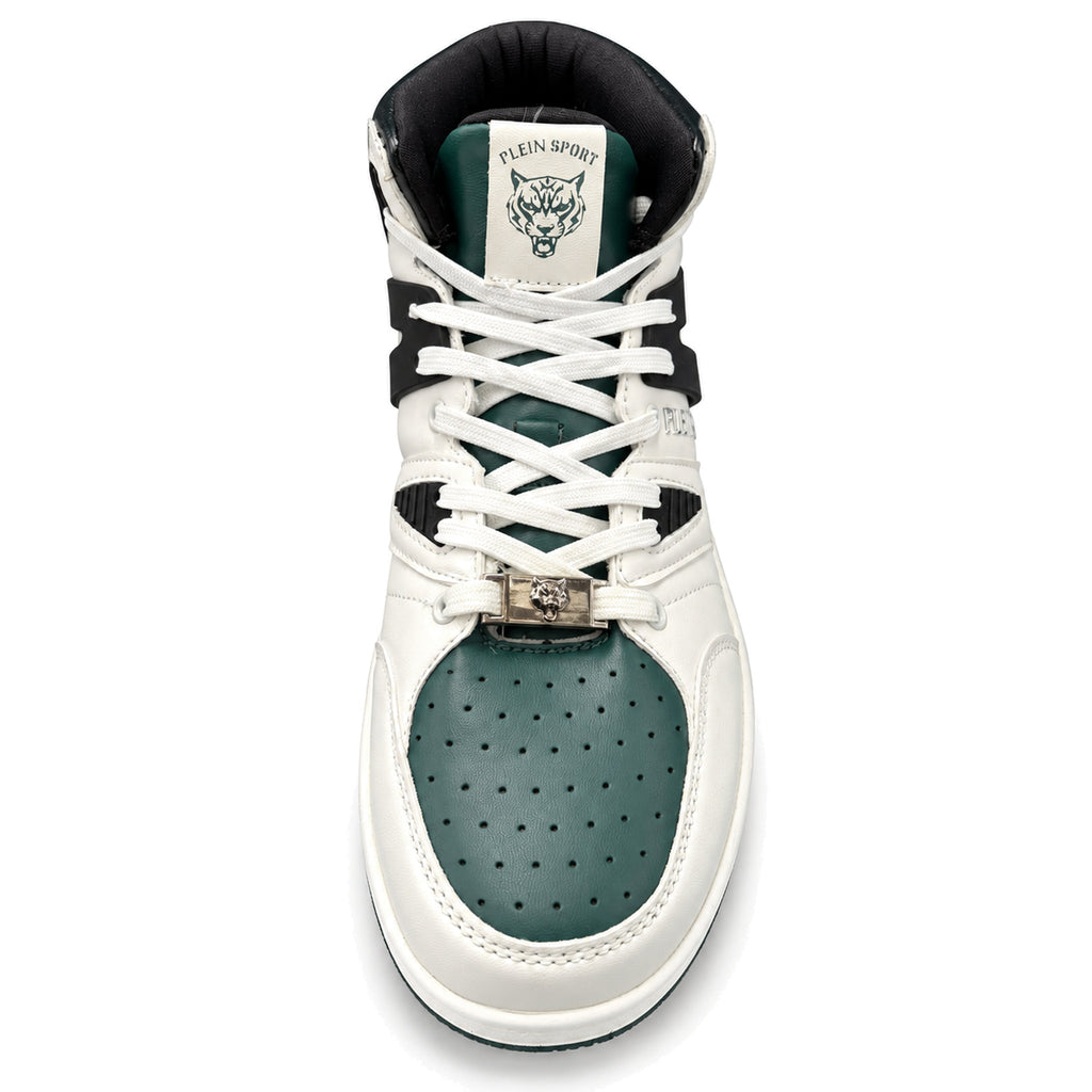 Zapatillas Philipp Plein blancas con verde, vista frontal